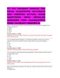 PC Pro Hardware (testout) Test EXAM QUESTIONS ACCURATE AND VERIFIED ACTUAL EXAM QUESTIONS
