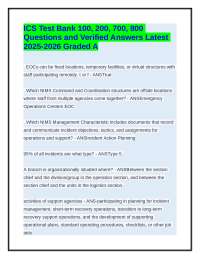 ICS Test Bank 100, 200, 700, 800 Questions & Answers Latest 2025-2026