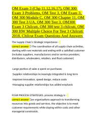 Operations Management Exam Prep: Supply Chain and Process Strategies