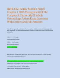 NURS 562: Family Nursing Prep U Chapter 1 2025 Management Of The Complex & Chronically Ill