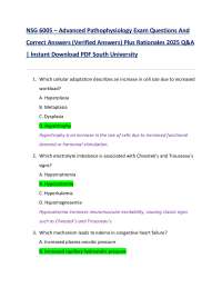 NSG 6005 – Advanced Pathophysiology Exam Questions And  Correct Answers (Verified Answers)