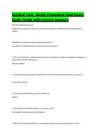 Surgical Tech  Sterile Processing Final Exam Study Guide with Correct Answers