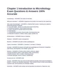 Introduction to Microbiology: Exam Questions and Answers