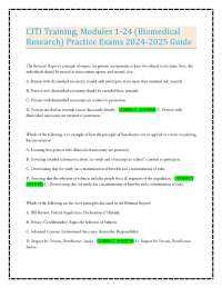 CITI Training, Modules 1-24 (Biomedical Research) Practice Exams 2024-2025 Guide