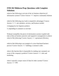 ITM 102: Midterm Exam Prep - Questions and Solutions
