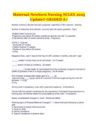 Maternal-Newborn Nursing NCLEX 2025 Update!! GRADED A+