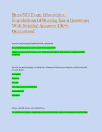 Nurs 503 Exam 1theoretical  Foundations Of Nursing Exam Questions  With Detailed Answers 1