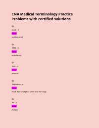 CNA Medical Terminology Practice Problems with certified solutions  Qs acute - n  Ans✔ sud