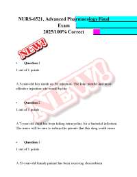 NURS 6521 ADVANCED PHARMACOLOGY FINAL EXAM