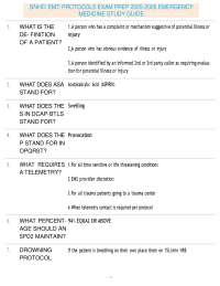 SNHD EMT PROTOCOLS EXAM PREP 2025-2026 EMERGENCY MEDICINE STUDY GUIDE