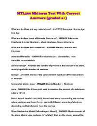 MTL200 Midterm Test With Correct Answers (graded a+)