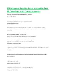 PSI Manicure Practice Exam  Complete Test 98 Questions with Correct Answers