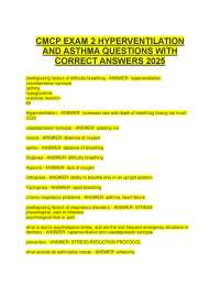CMCP EXAM 2 HYPERVENTILATION AND ASTHMA QUESTIONS WITH CORRECT ANSWERS.pdf