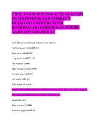 CRPC EXAM 2025-2026 ACTUAL EXAM 180 QUESTIONS AND CORRECT DETAILED ANSWERS WITH RATIONALES