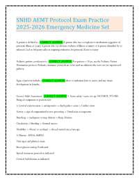 SNHD AEMT Protocol Exam Practice 2025-2026 Emergency Medicine Set