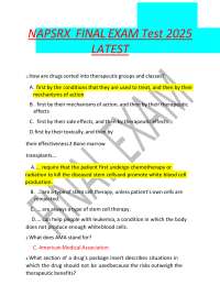 NAPSRX FINAL EXAM Test 2025