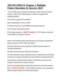 APUSH AMSCO Chapter 1 Multiple Choice Questions & Answers 2025