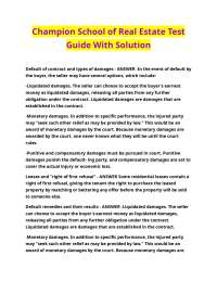 Champion School of Real Estate Test Guide With Solution.