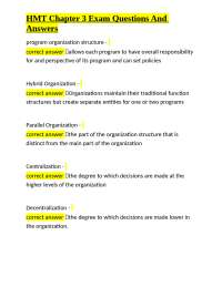 Healthcare Management: Organizational Structure Exam Q&A