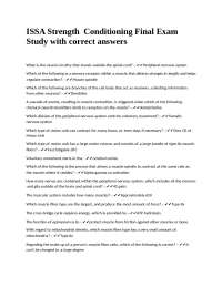 ISSA Strength Conditioning Final Exam Study with correct answers.