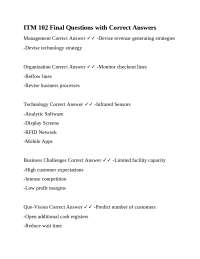 ITM 102 Final Exam Q&A: Management Information Systems