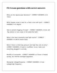 FLS exam questions with correct answers
