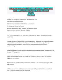 Pathophysiology NSG 533 Exam