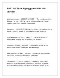 Biol 1201 Exam 1 (gregg) questions with answers