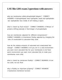 LSU Bio 1201 exam 2 questions with answers