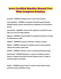 Iowa Certified Handler Manual Test With Complete Solution.