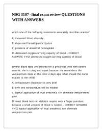 NSG 3107 - final exam review QUESTIONS WITH ANSWERS