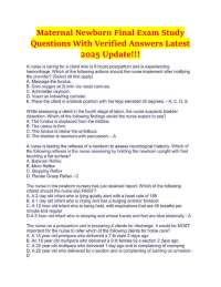 Maternal Newborn Final Exam Study Questions With Verified Answers Latest 2025 Update!!!