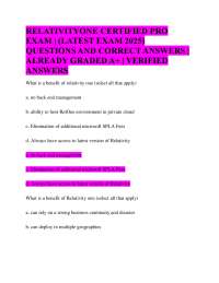 RelativityOne Certified Pro Exam Questions and Answers (2025)