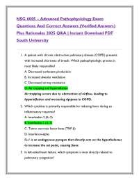 NSG 6005 – Advanced Pathophysiology Exam  Questions And Correct Answers (Verified Answers)