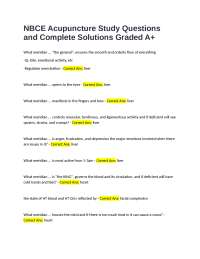 NBCE Acupuncture Study Questions and Complete Solutions Graded A+