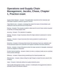 Operations and Supply Chain Management Exam With Questions and Graded A+ Answers