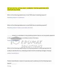 MKT 3413 WU FULL ACTUAL EXAM 1 CURRENTLY TESTING QUESTIONS WITH COMPLETE SOLUTIONS