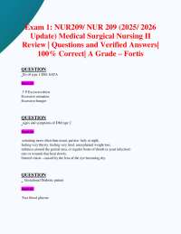 Exam 1: NUR209/ NUR 209 (2025/ 2026 Update) Medical Surgical Nursing II Review | Q&As
