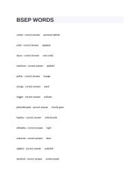 BSEP WORDS PRACTICE EXAM QUESTIONS AND ANSWERS.