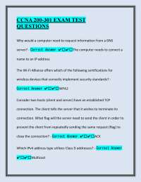 CCNA 200-301 EXAM TEST QUESTIONS WITH COMPLETE CORRECT SOLUTIONS