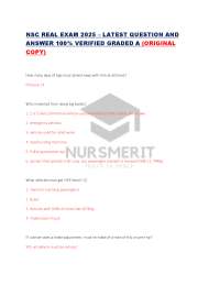 NSC REAL EXAM 2025 – LATEST QUESTION AND ANSWER 100% VERIFIED GRADED A (ORIGINAL  COPY)