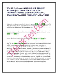 TFM-08 Test Exam QUESTIONS AND CORRECT  ANSWERS| ACCURATE REAL EXAM WITH  FREQUENTLY TESTE