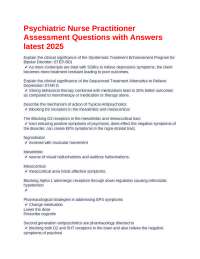 Psychiatric Nurse Practitioner Assessment Questions with Answers latest 2025