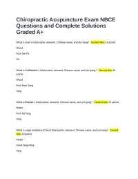 Chiropractic Acupuncture Exam NBCE Questions and Complete Solutions Graded A+