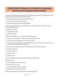 FISDAP OBGYN Pediatrics & Obstetrics Gynecology Exam Practice Questions with Answers.
