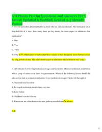 ATI Pharm Proctor Questions and Answers 2025 Latest| Updated & Verified| Graded A+| Alread