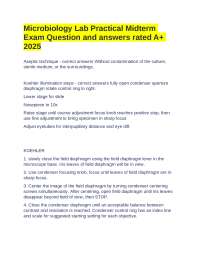 Microbiology Lab Practical Midterm Exam Question and answers rated A+ 2025