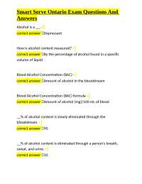 Smart Serve Ontario Exam Questions And Answers