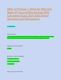 BIOL 3270 Exam 1: What Are Microbes Made Of? General Microbiology With Laboratory Exam 202
