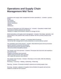 Operations and Supply Chain Management Mid Term Exam Questions and 100% Correct Answers